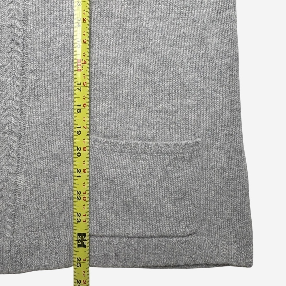 VTG Kenar Open Front Cardigan M Wool Angora Heather Gray Pockets Short Sleeve - Picture 9 of 12